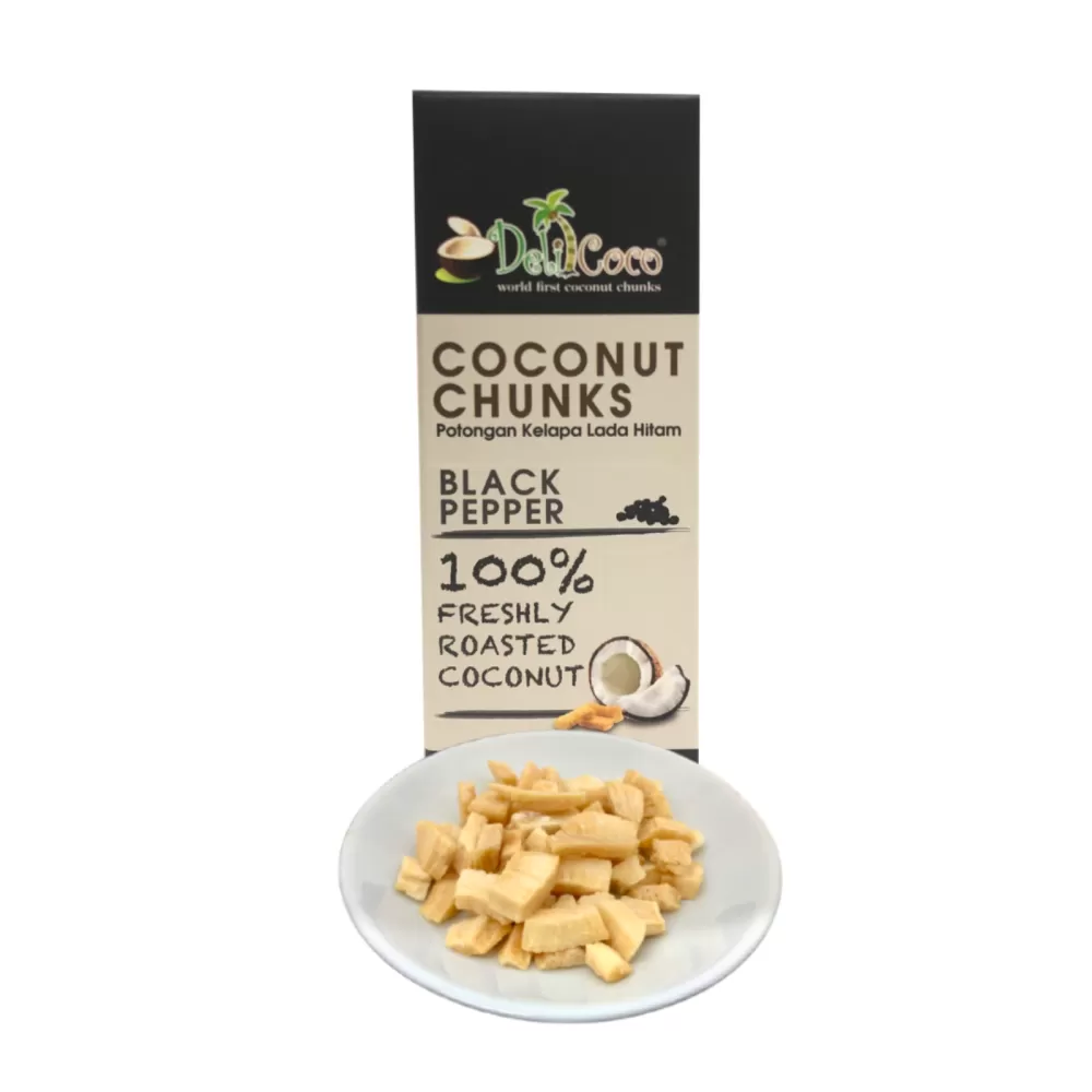 Delicoco Coconut Chunks Black Pepper Crunch D/Cut box (60 grams)