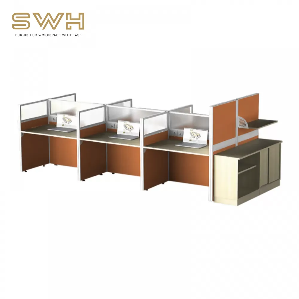 6 Workspaces Office Workstation Table  | Office Table Penang