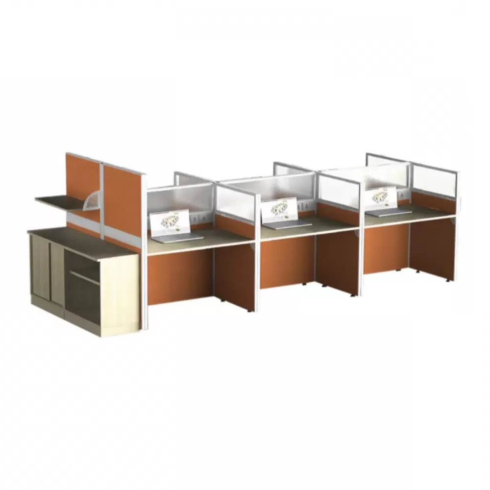 6 Workspaces Office Workstation Table  | Office Table Penang