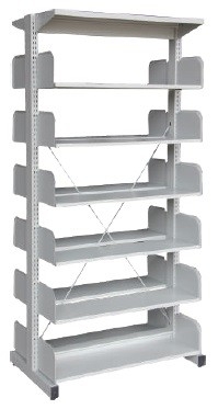 Library rack double sided without side panel 6 level S326W