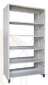 Library rack double sided with side panel 5 level S325