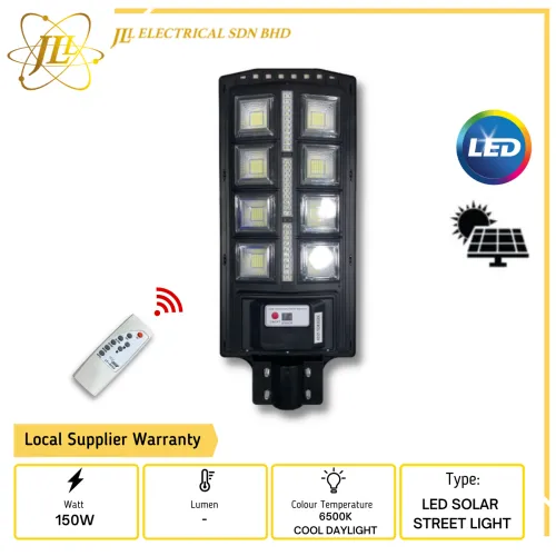 JLUX AS101 150W 120D 6500K COOL DAYLIGHT LED SOLAR STREETLIGHT C/W REMOTE CONTROL EXCLUDE POLE 