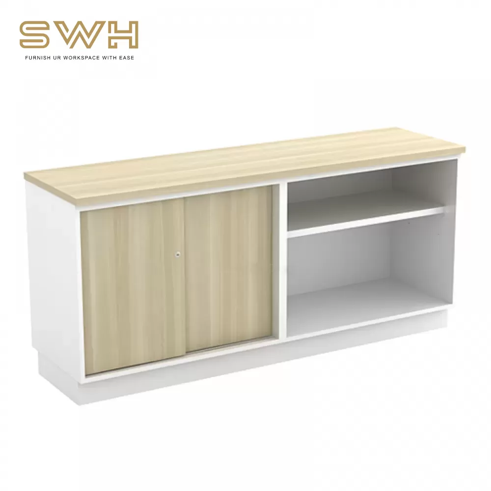 VS Open Shelf + Sliding Door Low Cabinet Office Furniture Penang