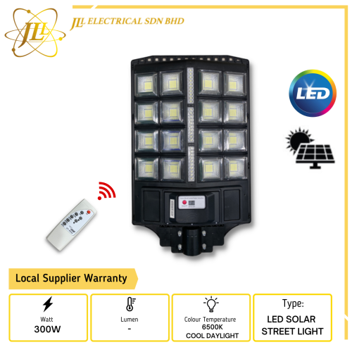 JLUX AS101 300W 120D 6500K COOL DAYLIGHT LED SOLAR STREETLIGHT EXCLUDE POLE 