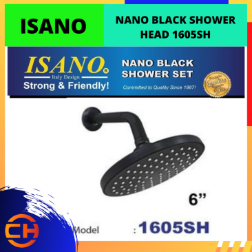 ISANO NANO BLACK SHOWER HEAD 6'' [1605SH]