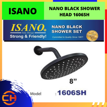 ISANO NANO BLACK SHOWER HEAD 8'' [1606SH]