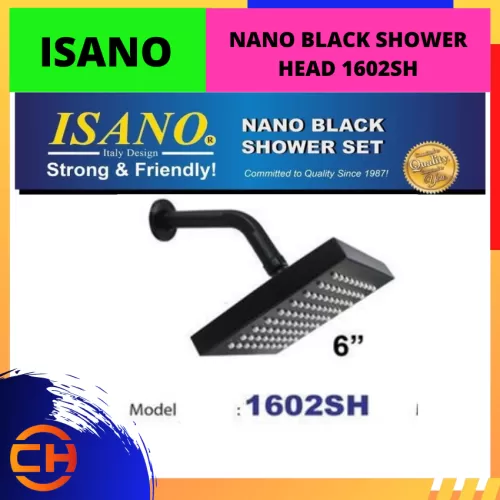 ISANO NANO BLACK SHOWER HEAD 6'' [1602SH]