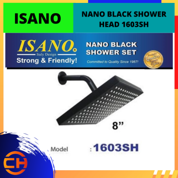 ISANO NANO BLACK SHOWER HEAD SET 8'' [1603SH]