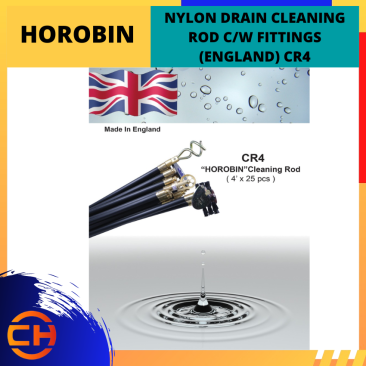 NYLON DRAIN CLEANING ROD C/W FITTINGS (ENGLAND)  4' X 25PCS [CR4]