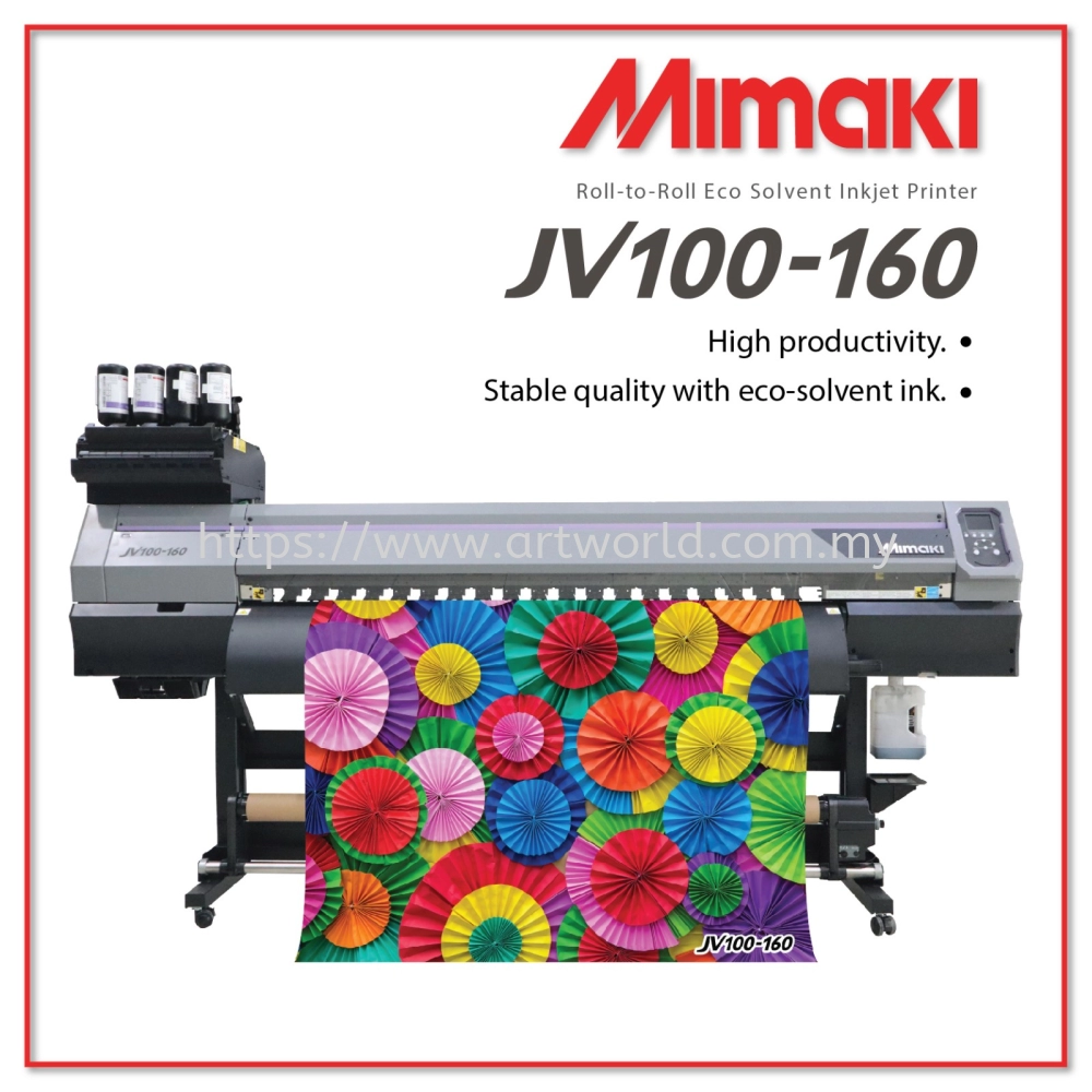 Eco-solvent Inkjet Printer Mimaki JV100-160 Equipment Inkjet Printer &  Cutting Plotter Mimaki Kuala Lumpur (KL), Malaysia, Selangor, Johor Bahru  (JB), Penang, Sabah Supplier, Suppliers, Supply, Supplies | ARTWORLD  TECHNOLOGY SDN BHD
