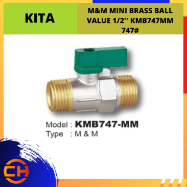 KITA M & M MINI BRASS BALL VALUE 747# 1/2'' [KMB747MM]