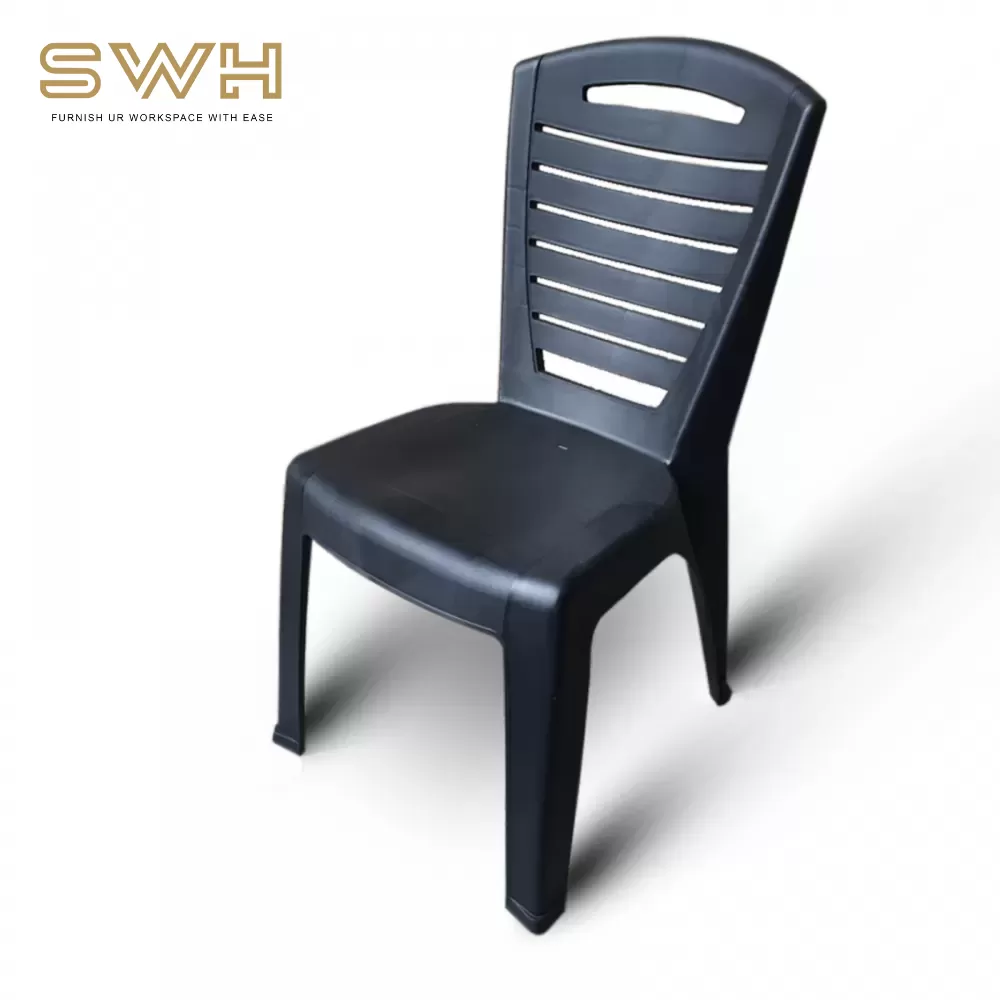 Black Heavy Duty Plastic Chair / Kerusi Sandar Plastik / Kerusi Dinning Murah Penang