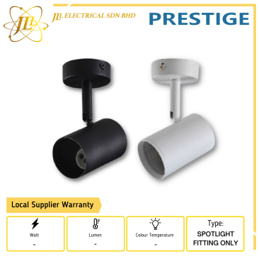 PRESTIGE PCL11005 GU10 CEILING MOUNTED SPOTLIGHT FITTING ONLY [BLACK/WHITE]