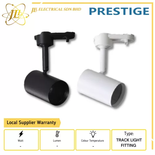 PRESTIGE PCL11004 GU10 TRACK MOUNTED TRACK LIGHT FITTING ONLY [BLACK/WHITE]
