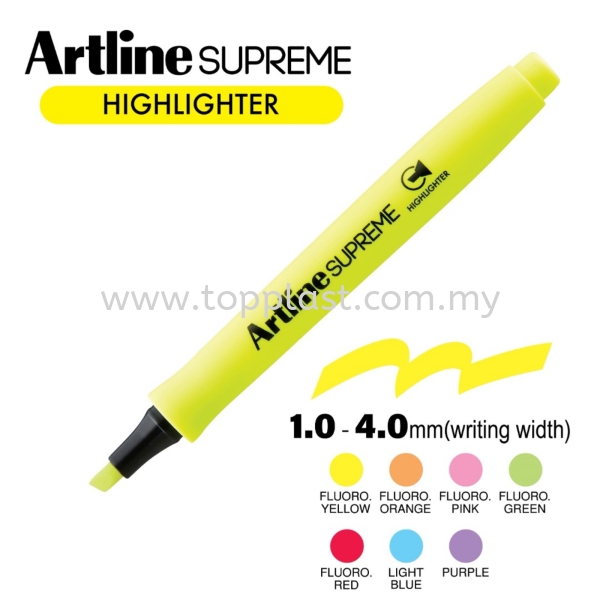 Artline 600 Supreme Highlighter Artline Products Penang, Malaysia Supplier, Manufacturer, Supply, Supplies | Top Plast Enterprise