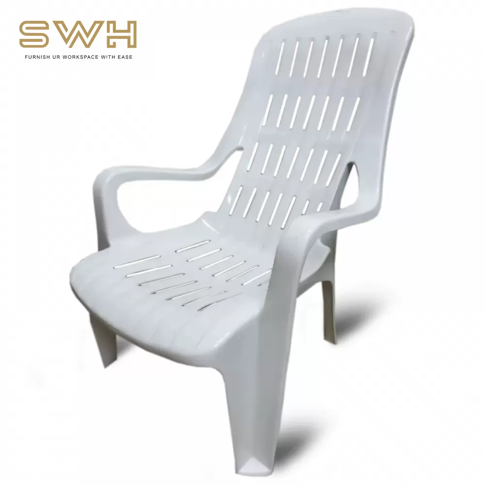 Plastic Relax Chair / Beach Chair / Plastic High Back Relax Chair / Lazy Chair / Comfortable Chair with Arm Rest Murah Penang