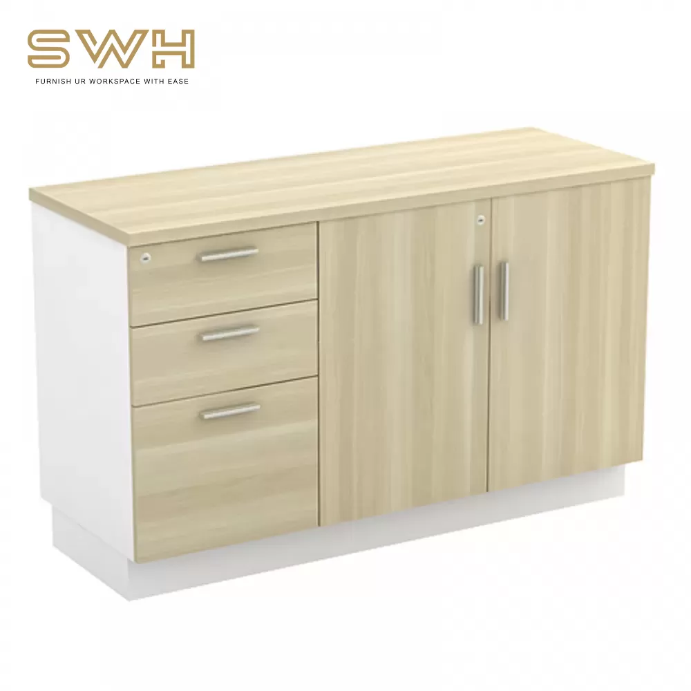 Low Cabinet + Fixed Pedestal 2Drawer1Filling | Office Cabinet Penang