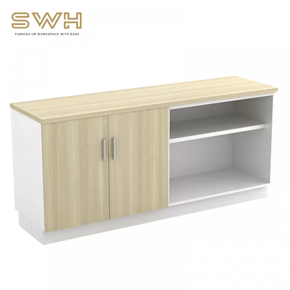Open Shelf + Swinging Door Low Cabinet Office Furniture