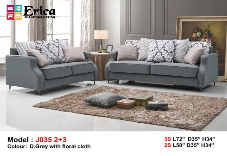 J035 2+3 FABRIC SOFA SET