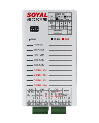 AR727CM.SOYAL Serial-to-Ethernet Server & Modbus RTU Over TCP