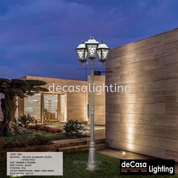 OUTDOOR GARDEN POLE LIGHT (5000) Outdoor Garden Pole Light OUTDOOR LIGHT Selangor, Kuala Lumpur (KL), Puchong, Malaysia Supplier, Suppliers, Supply, Supplies | Decasa Lighting Sdn Bhd