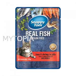 SNAPPY TOM POUCH TUNA & SHRIMP IN JELLY 85G SNAPPY TOM  CAT FOOD Perak, Malaysia, Selangor, Kuala Lumpur (KL), Ipoh, Batu Gajah Supplier, Suppliers, Supply, Supplies | MYTOPIA PETCARE SDN. BHD.