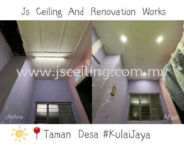 Cornice Plaster Ceiling #Wiring V Downlight  Cornice Plaster Ceiling #Taman Desa KulaiJaya Johor Bahru (JB) Design, Supply, Supplier | JS Ceiling and Renovation Works