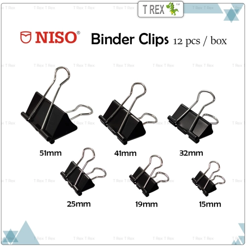 Niso Binder Clips 12pcs