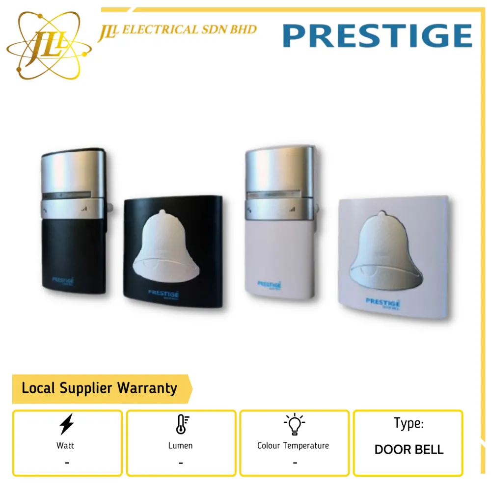 PRESTIGE PLS-DB707W 240V 50HZ SELF-POWERED DOOR BELL [BLACK/WHITE] 