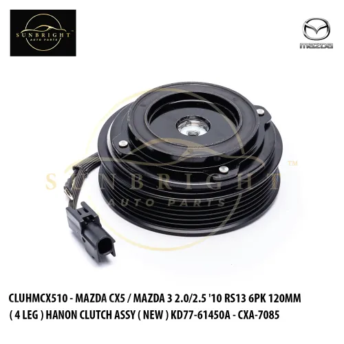 CLUHMCX510 - MAZDA CX5 / MAZDA 3 2.0/2.5 '10 RS13 6PK 120MM ( 4 LEG ) HANON CLUTCH ASSY ( NEW ) KD77-61450A - CXA-7085