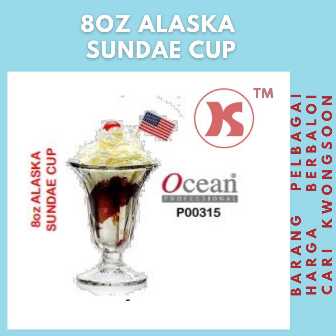 OCEAN GLASS 8oz ALASKA SUNDAE CUP