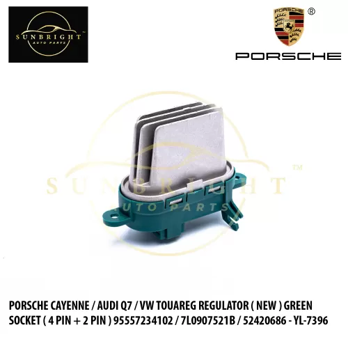 RESPCAYN - PORSCHE CAYENNE / AUDI Q7 / VW TOUAREG REGULATOR ( NEW ) GREEN SOCKET ( 4 PIN + 2 PIN ) 95557234102 / 7L0907521B / 52420686 - YL-7396 / ZW-150003