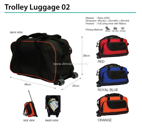 Trolley Luggage 02 Travelling Bag Bag Series Johor Bahru (JB), Malaysia Supplier, Wholesaler, Importer, Supply | DINO WORK SDN BHD