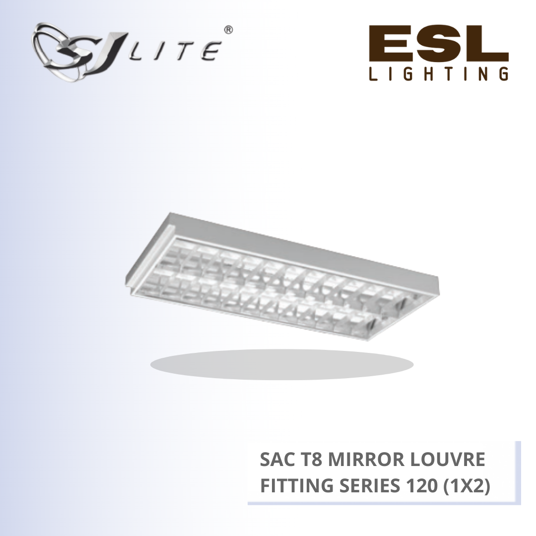 SJLITE METEOR LED SAC T8 MIRROR LOUVRE FITTING 120 (1X2) SERIES SAC 1A 120 MOL (1X2)