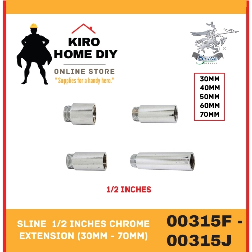 SLINE 1/2 Inches Chrome Extension (30mm - 70mm) - 00315F/ 00315G/ 00315H/ 00315I/ 00315J 