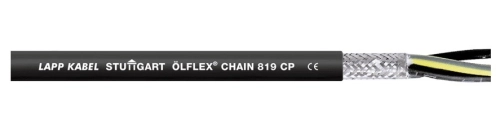  185-5088 - Lapp LFLEX CHAIN Control Cable, 4 Cores, 0.5 mm2, CY, Screened, Black PUR Sheath