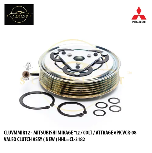 CLUVMMIR12 - MITSUBISHI MIRAGE '12 / COLT / ATTRAGE 6PK VCR-08 VALEO CLUTCH ASSY ( NEW ) HHL=CL-3182