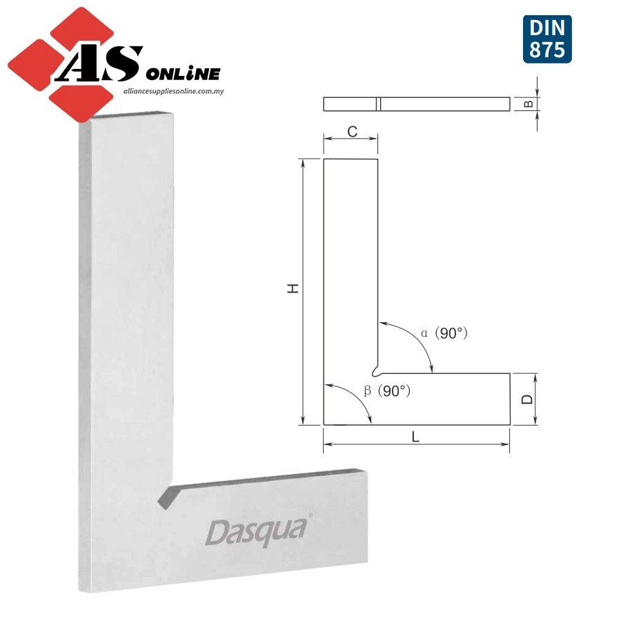 DASQUA 90° Flat Edge Square / Model: 9315-1110