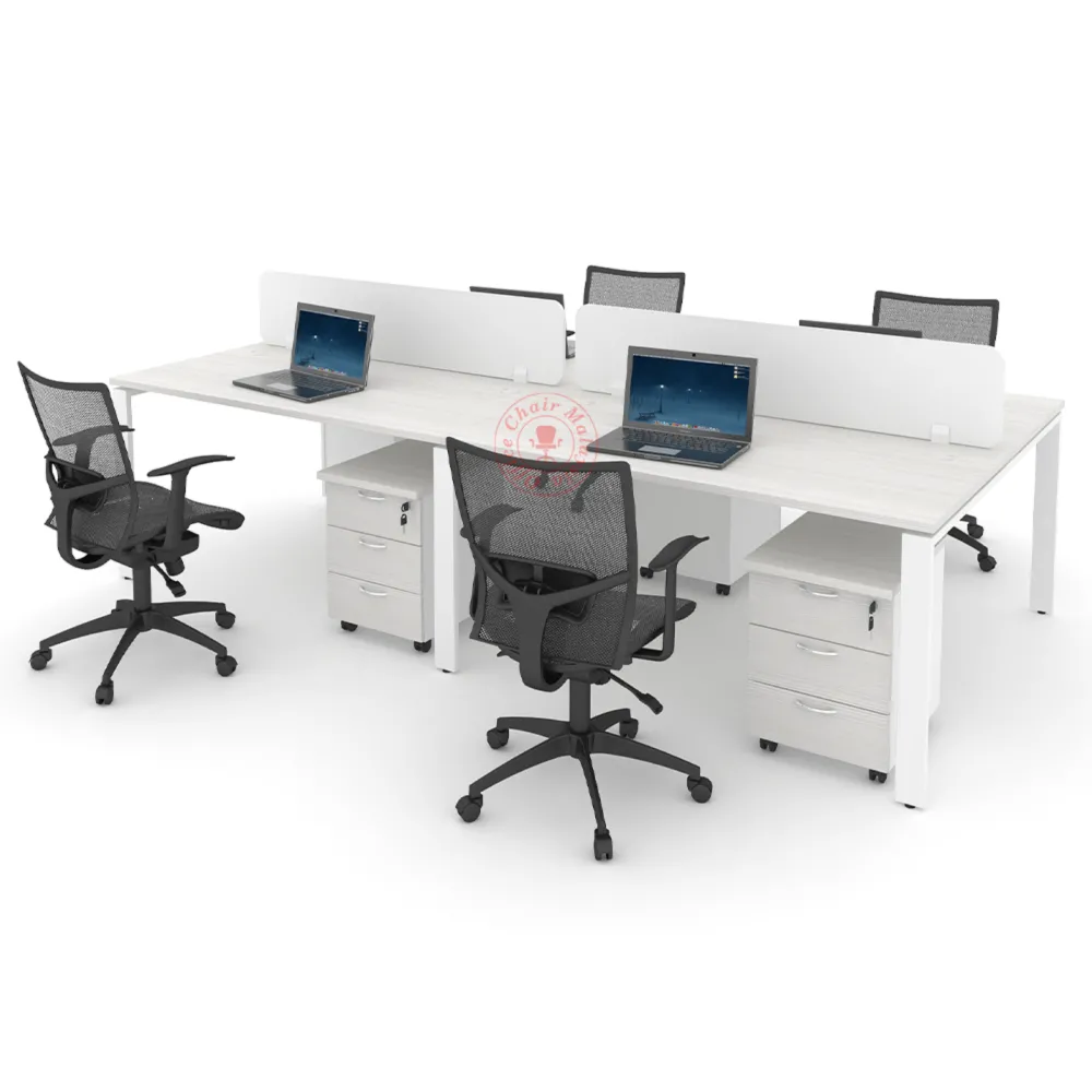 Rectangular Workstation Cluster of 4 / Office Table Workstation / Meja Pejabat Kerja / Meja office