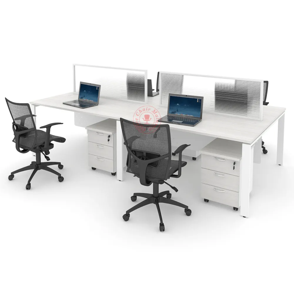 Rectangular Workstation Cluster of 4 / Office Table Workstation / Meja Pejabat Kerja / Meja office