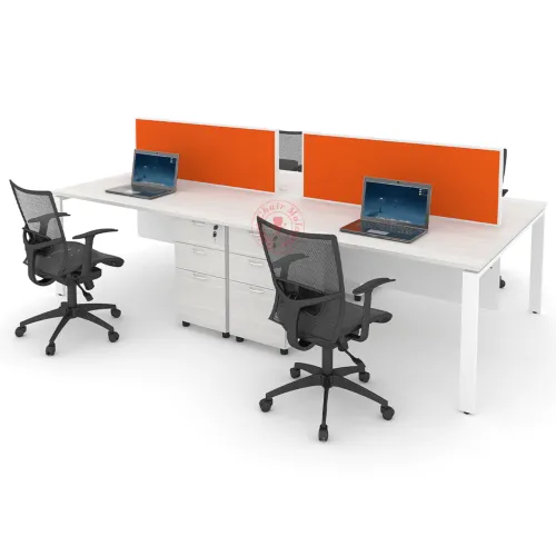 Rectangular Workstation Cluster of 4 / Office Table Workstation / Meja Pejabat Kerja / Meja office