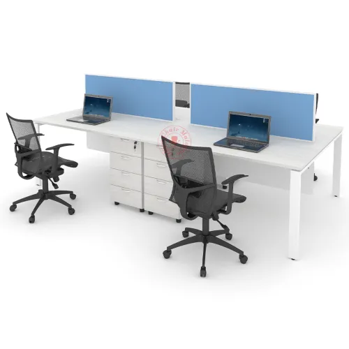 Rectangular Workstation Cluster of 4 / Office Table Workstation / Meja Pejabat Kerja / Meja office