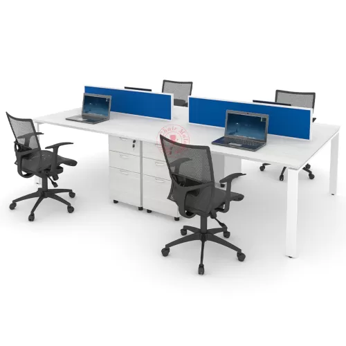 Rectangular Workstation Cluster of 4 / Office Table Workstation / Meja Pejabat Kerja / Meja office