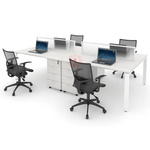 Rectangular Workstation Cluster of 4 / Office Table Workstation / Meja Pejabat Kerja / Meja office