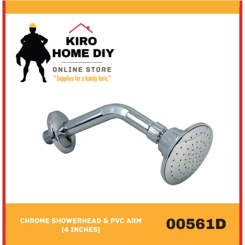 Chrome Showerhead & PVC Arm (4 Inches) - 00561D 