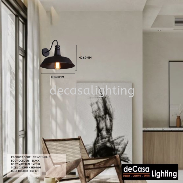 WALL LIGHT (LY-RQY-011-BK) Loft Nordic Wall Light WALL LIGHT Selangor, Kuala Lumpur (KL), Puchong, Malaysia Supplier, Suppliers, Supply, Supplies | Decasa Lighting Sdn Bhd