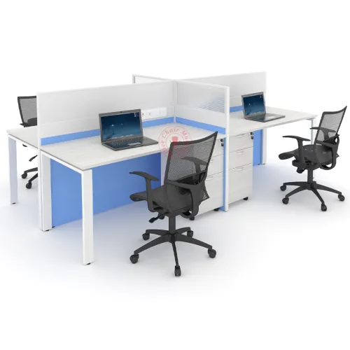 Rectangular Workstation Cluster of 4 / Office Table Workstation / Meja Pejabat Kerja / Meja office