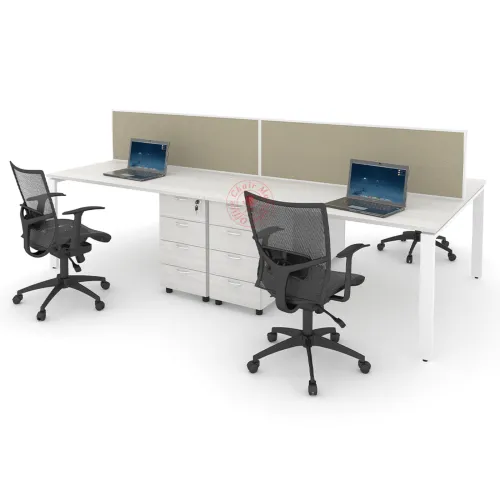 Rectangular Workstation Cluster of 4 / Office Table Workstation / Meja Pejabat Kerja / Meja office