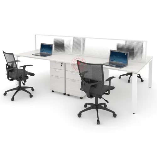 Rectangular Workstation Cluster of 4 / Office Table Workstation / Meja Pejabat Kerja / Meja office