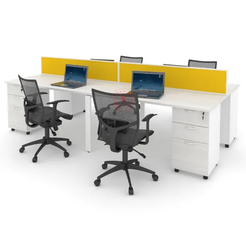 Rectangular Workstation Cluster of 4 / Office Table Workstation / Meja Pejabat Kerja / Meja office